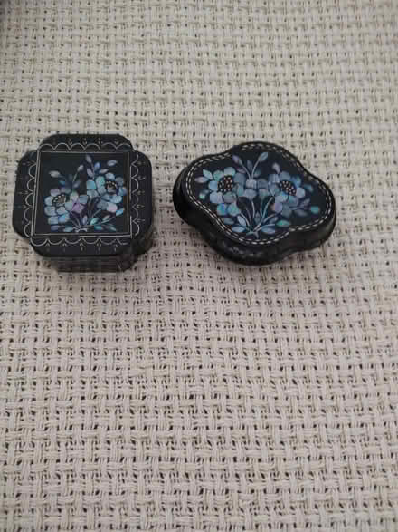 Photo of free Black enamel inlay boxes (Near Fairview & 55th St, DG) #1