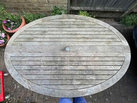 Photo of free Oval wooden garden table (GU7) #2