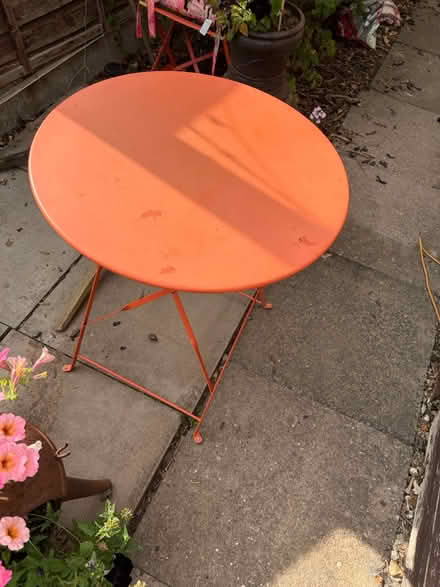 Photo of free Orange outdoor bistro table (B68) #1