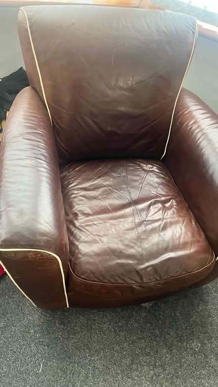 Photo of free Lovely brown leather armchair 2x looking for a new owne (Balby DN4) #1