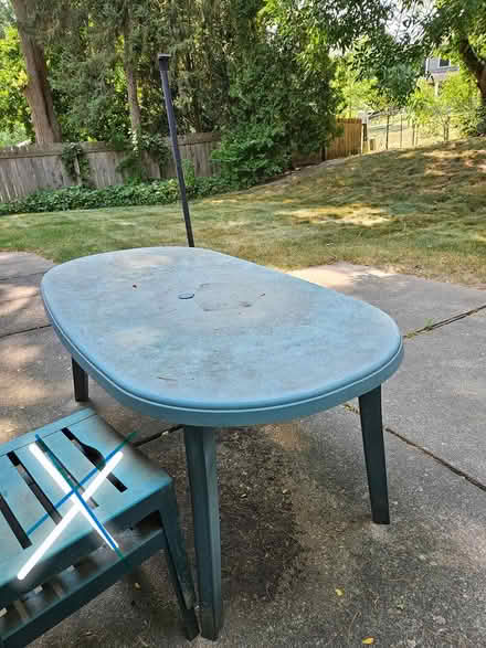 Photo of free Plastic outdoor patio table (west side of Madison, WI) #2
