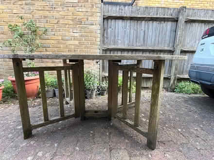Photo of free Oval wooden garden table (GU7) #3