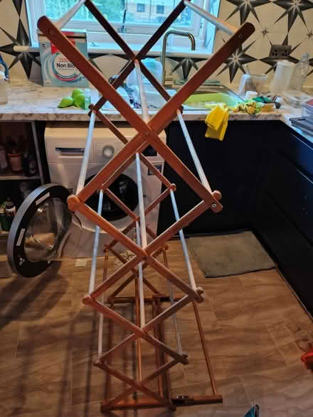 Photo of free Wooden folding clothes airer (south Harlow CM18) #2