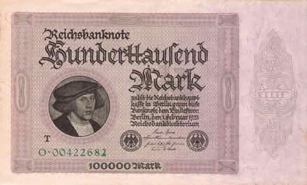 Photo of free 5 x 100,000 Mark Reichsbanknote (Upper Wolvercote OX2) #1