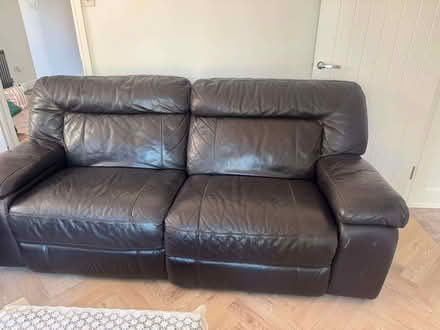 Photo of free DFS 2 x 3 seater leather recliner sofa (Gidea Park RM11) #2