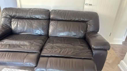 Photo of free DFS 2 x 3 seater leather recliner sofa (Gidea Park RM11) #4