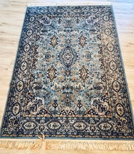 Photo of free 54” x 79” blue wool rug READ (Wilmette, Illinois) #1