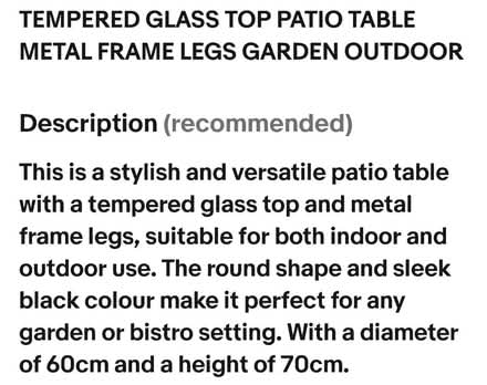 Photo of free Patio table (Fareham PO15) #2