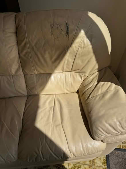 Photo of free Cream leather ikea sofa two seater (Petts Wood) #3