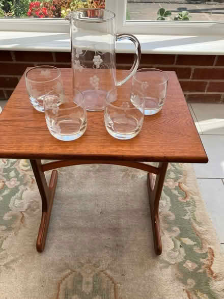 Photo of free Decorative glass pitcher and matching four glasses (Rothley LE7) #1