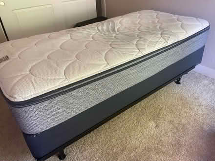 Photo of free Twin XL mattress, boxspring, frame (707 Continental Circle, MV) #2