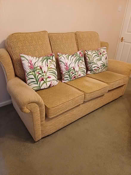 Photo of free 3 seater settee and chair (S61 3BY) #1
