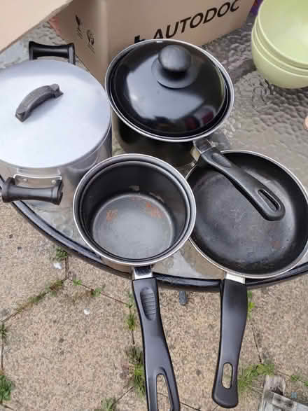 Photo of free Three pans and a small frying pan (Carnforth LA5) #1