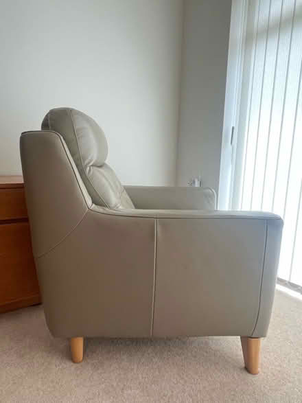 Photo of free Grey/beige leather armchair (Cheam SM2) #4