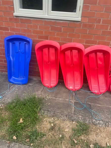 Photo of free 4 sledges and 4 bumboards (WR13 Berrow) #1