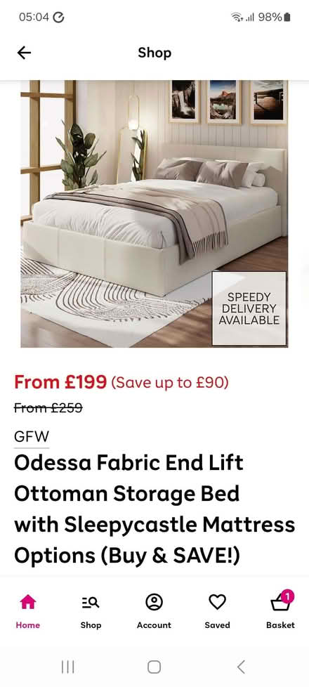 Photo of Double lift up Ottoman bed with mattress (Shirley SO15) #3