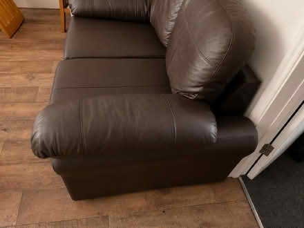 Photo of free Two Brown Leather Sofas (Sutton at Hone DA4) #1