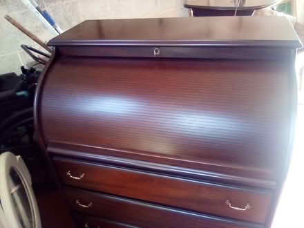 Photo of free Roll top bureau desk with key (Hunderton HR2) #2