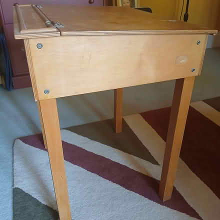 Photo of free Wooden 'school' desk (Whitley Bay NE26) #2