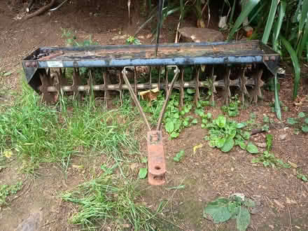 Photo of free Spike Aerator, working but broken wheel, for ride on mower (Billing Road East area NN3) #1
