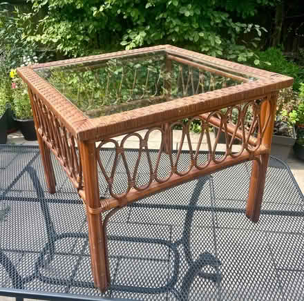 Photo of free Square Wicker Glass Topped Table (Corner Hall HP2) #1