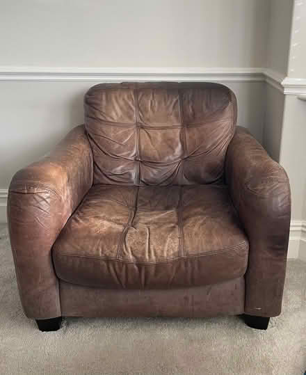 Photo of free Leather sofa and armchair (Altrincham WA15) #1