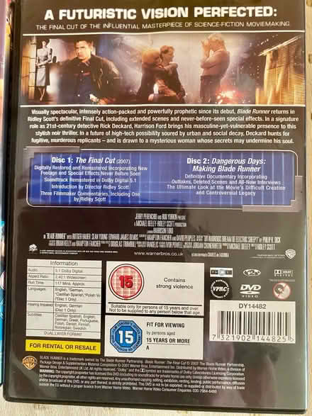 Photo of free BLADE RUNNER x DVDs (Gosport PO12) #3