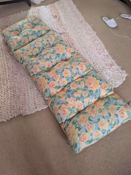 Photo of free Floral recliner cushion 6ft x 2ft nice and plump Camping? (Bingham NG13) #1