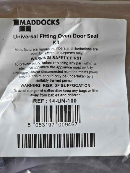 Photo of free Universal Oven seal gasket (Rushmere St Andrew IP4) #3