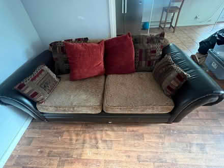 Photo of free faux leather sofa (Longbridge B31) #1