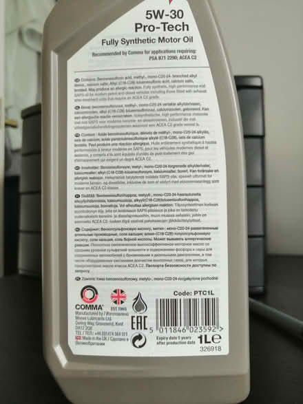 Photo of free Motor oil 5W-30 (Abbeymead GL4) #3