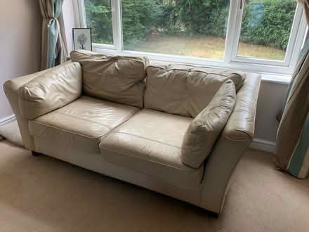 Photo of free Cream leather sofas M&S (Cm94ns) #1