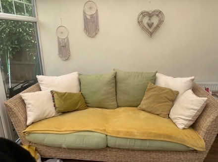 Photo of free Conservatory 2 &3 seater sofa (Knotty ash) #1