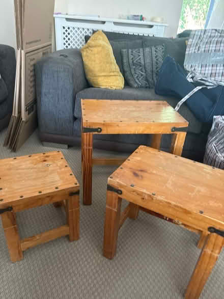 Photo of free Rustic nest of tables: solid pine (Hemel Hempstead HP2) #2
