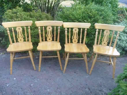 Photo of free 4 Solid Pine Dining Chairs (Bracknell RG12) #1
