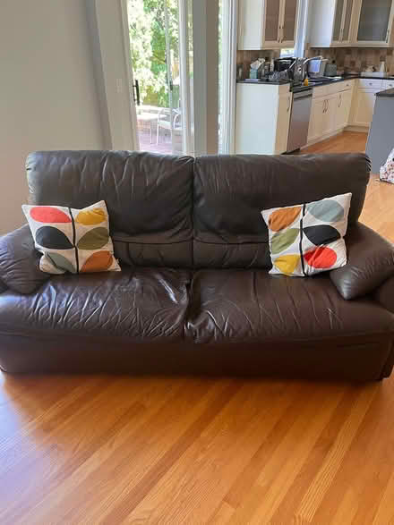 Photo of free Brown leather lounge set (Fort Sheridan) #2