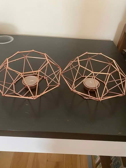 Photo of free Rose gold metal tea light holders (Raynes Park) #1