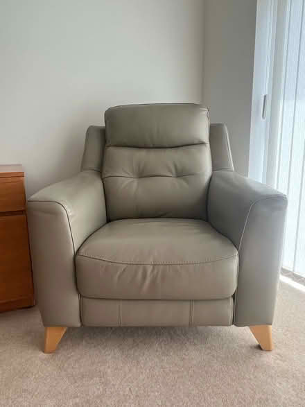 Photo of free Grey/beige leather armchair (Cheam SM2) #1