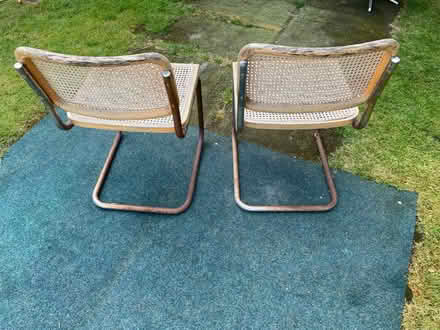 Photo of free 2 metal, wood and cane chairs, could do with upcycling (Bishopston BS7) #3