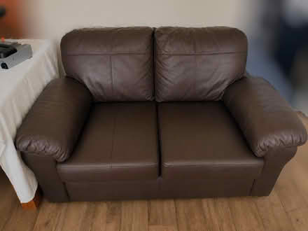 Photo of free Two Brown Leather Sofas (Sutton at Hone DA4) #4