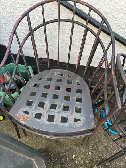 Photo of free 4 metal garden chairs (Wallasey CH44) #1