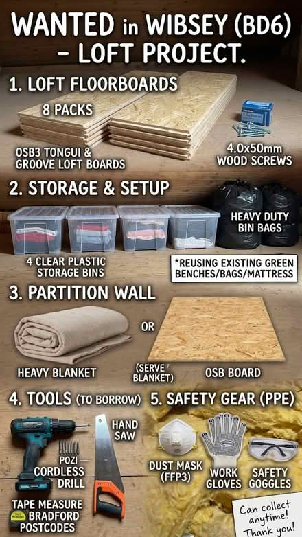 Photo of BD6: DIY & Tools for Loft Boarding (wibsey Bradford BD6) #1