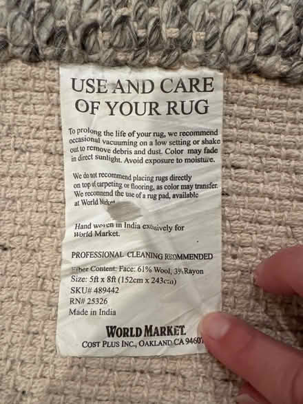 Photo of free 5x8 rug (Magnolia) #3