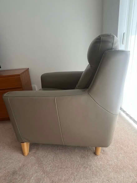 Photo of free Grey/beige leather armchair (Cheam SM2) #2