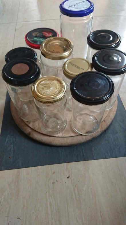 Photo of free Glass jars with lids, a dozen or so, various sizes (Nash Mills WD4) #1