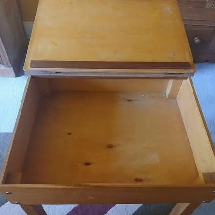 Photo of free Wooden 'school' desk (Whitley Bay NE26) #3