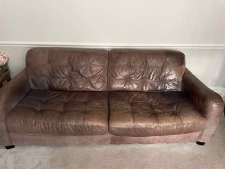 Photo of free Leather sofa and armchair (Altrincham WA15) #2