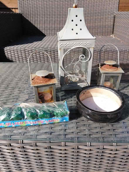 Photo of free Lanterns, small plant tray and candles (Sale M33) #1