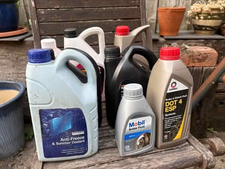 Photo of free Various bottles of break fluid and coolant (Sedbergh LA10) #1