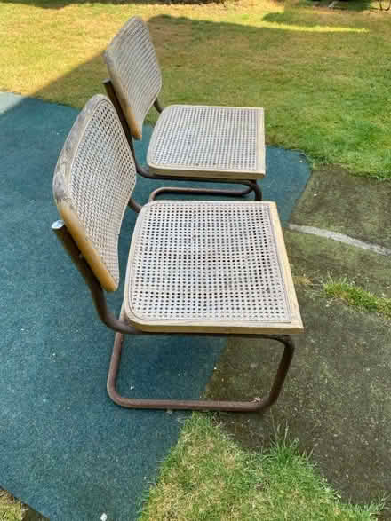 Photo of free 2 metal, wood and cane chairs, could do with upcycling (Bishopston BS7) #2